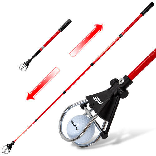 可伸缩高尔夫捞球器 新品4节高尔夫捡球器杆长1米8伸展便携式球夹