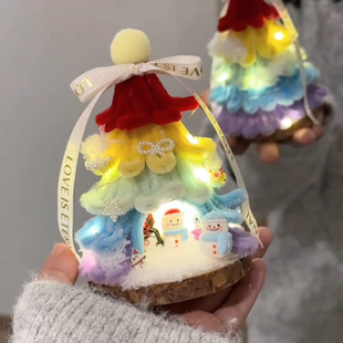 圣诞树扭扭棒材料包DIY手工制作雪人树洞发光小摆件圣诞节小礼物