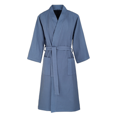 优美纺棉情侣华夫格吸水速干睡袍