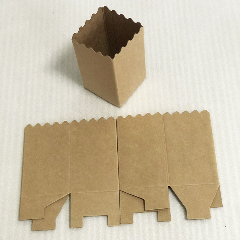 加厚环保牛皮纸正方形波浪口笔筒学生手工diy纸质笔筒印刷LOGO