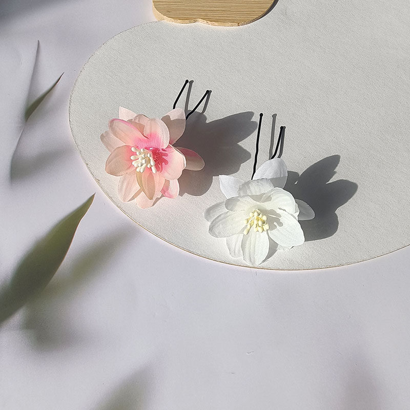 U型夹头饰花朵汉服仿真花小插花