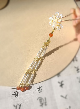 汉服点缀流苏古风u形夹插头发U钗
