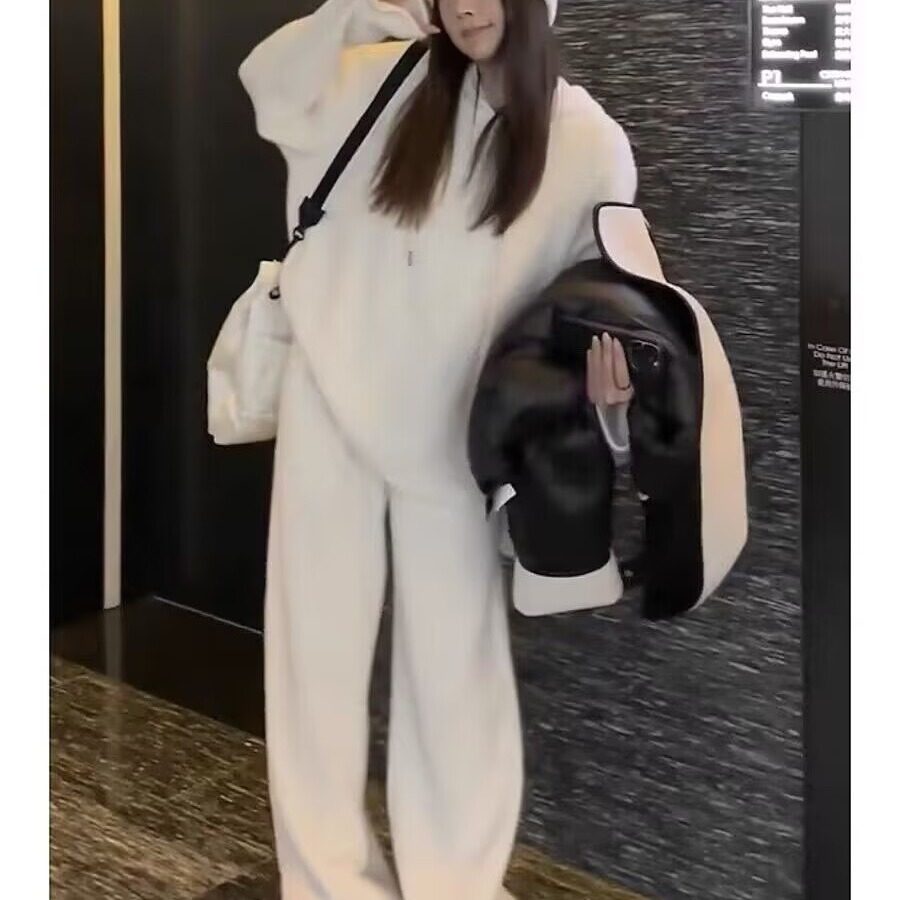 2025秋冬运动服套装女连帽卫衣卫裤网红穿搭一整套宽松休闲两件套,女装/女士精品,时尚套装,淘宝优惠券,粉丝福利购,淘宝优惠卷
