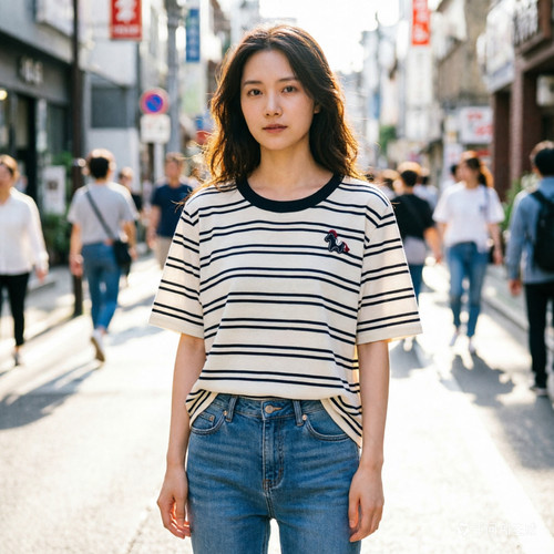 2026春季新款时尚百搭显瘦短袖T恤女上衣潮溜后背小马6012