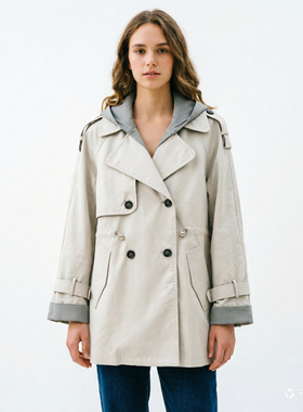 2026春季新款时尚百搭显瘦休闲外套女设计感上衣ins风衣36090