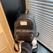 复古印花双肩包女2025新款 潮大容量学生通勤高级感小众精致小背包