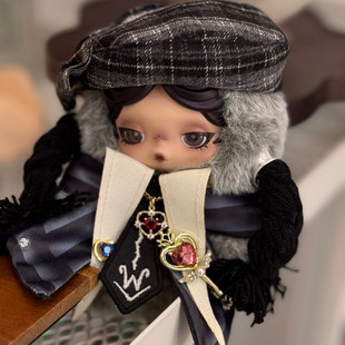 Labubu1/2/3代 skullpanda1/2代星期三 crybaby搪胶脸贝雷帽挂饰