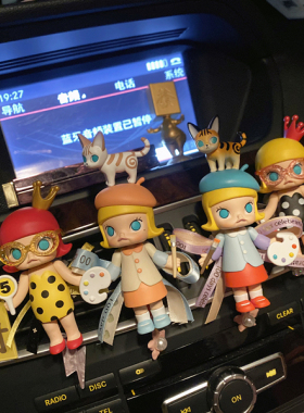 新款正版MOLLY艺术大亨系列卡通车载香薰空调出风口车载夹