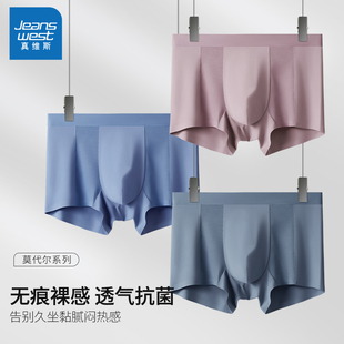 网孔内裤 青年短裤 男款 透气平角裤 头 莫代尔夏季 真维斯抗菌无痕男士