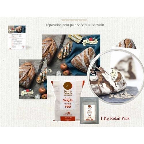 明和杂货法国伯爵T170石磨粉黑麦面粉1000克烘焙无添加原味家用