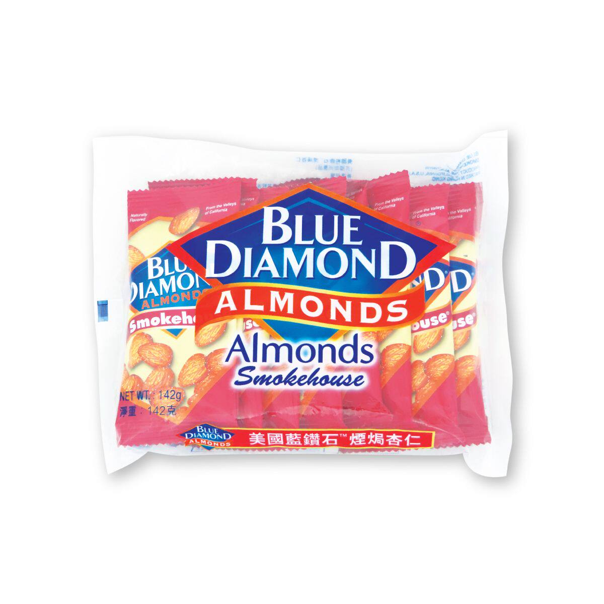 BLUE DIAMOND十包装烟焗杏仁14.2克休闲食品小零食健康营养香港版