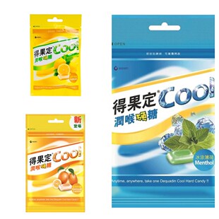 网红推荐得果定金桔檸檬/檸檬味/薄荷味潤喉糖硬糖零食袋装 30.4G