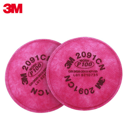 3m2091滤棉6200防毒面具过滤棉KN100防尘颗粒物防焊烟/2097CN