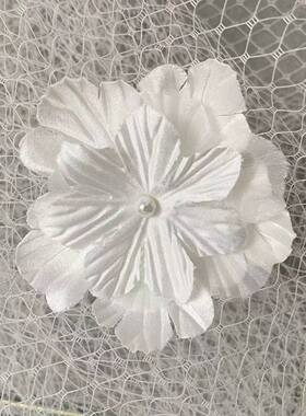 花朵珍珠钉珠手缝手工DIY衣服装饰白色婚纱礼服童装头花配饰贴花