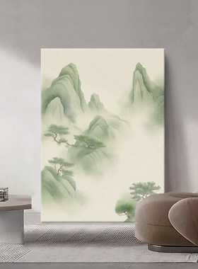 只此青绿纯手绘油画迎客
