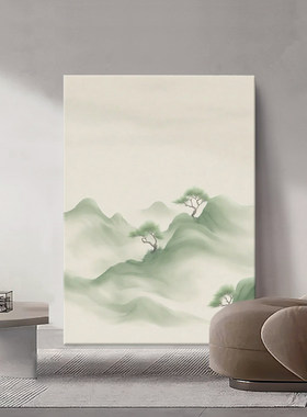 只此青绿手绘油画新中式