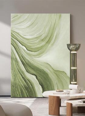 绿色肌理抽象纯手绘油画