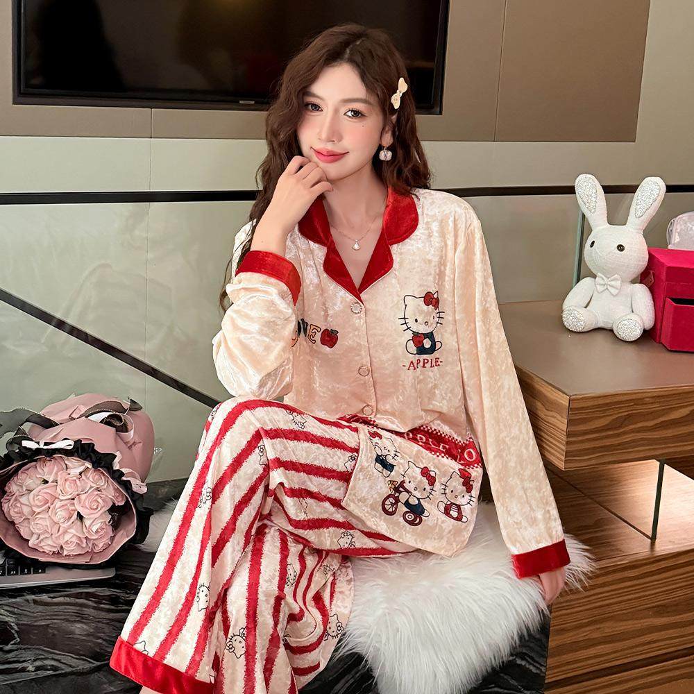 2025年新款秋冬网红爆款金丝绒睡衣女家居服春秋季长袖套装可外穿,女士内衣/男士内衣/家居服,睡衣/家居服套装,淘宝优惠券,粉丝福利购,淘宝优惠卷