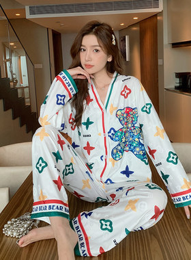 老花女提花小香风睡衣