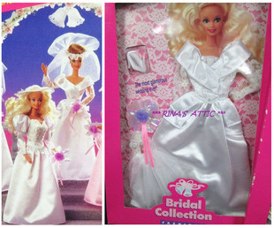 Collection Barbie 白色婚纱娃衣 Bridal 古董 芭比娃娃 1993