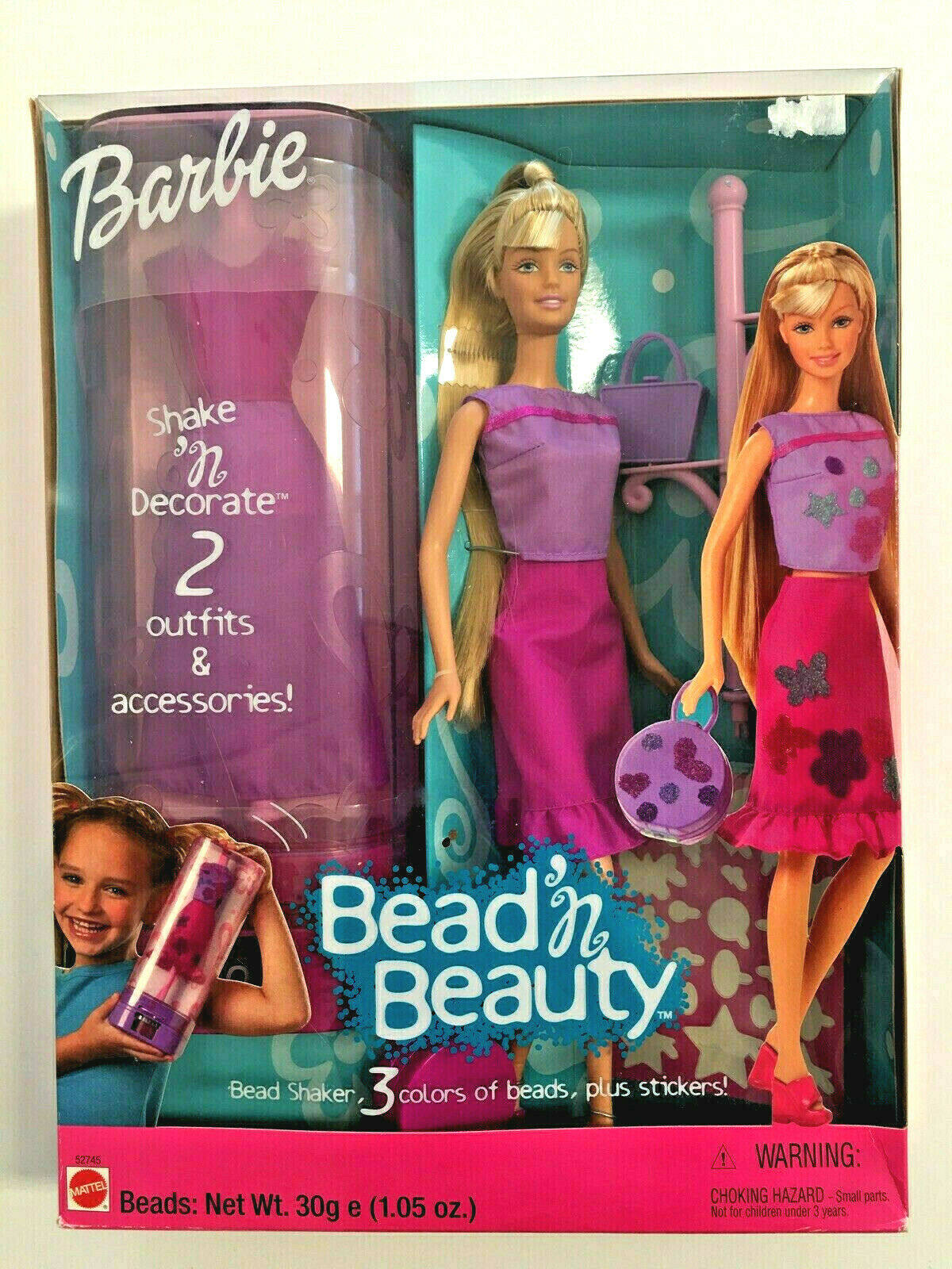 Bead n Beauty Barbie 2001 甜美芭比娃娃时尚衣橱礼盒 齐刘海