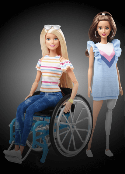Barbie Fashionistas 2019 时尚达人 轮椅假腿过家家芭比娃娃公主