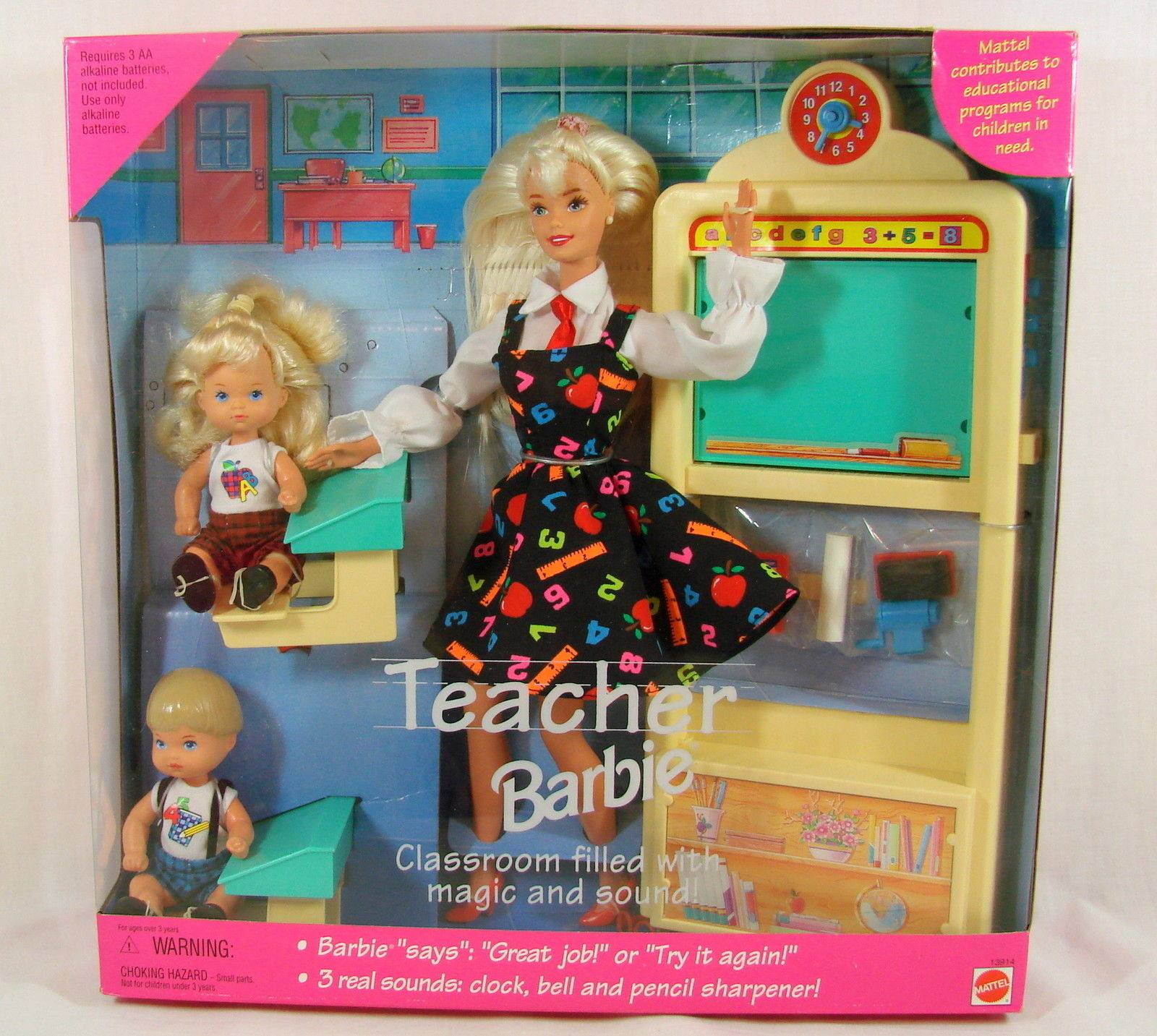 barbie teacher 1995 教师 百变职业 甜美开口笑 芭比娃娃