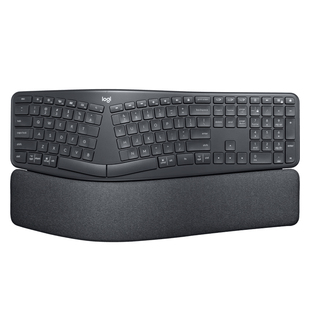 罗技ERGO K860无线蓝牙键盘人体工学分体式商用电脑办公掌托拆包