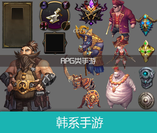 游戏美术资源 韩游 人物怪物场景UI道具角色3转2D攻击素材