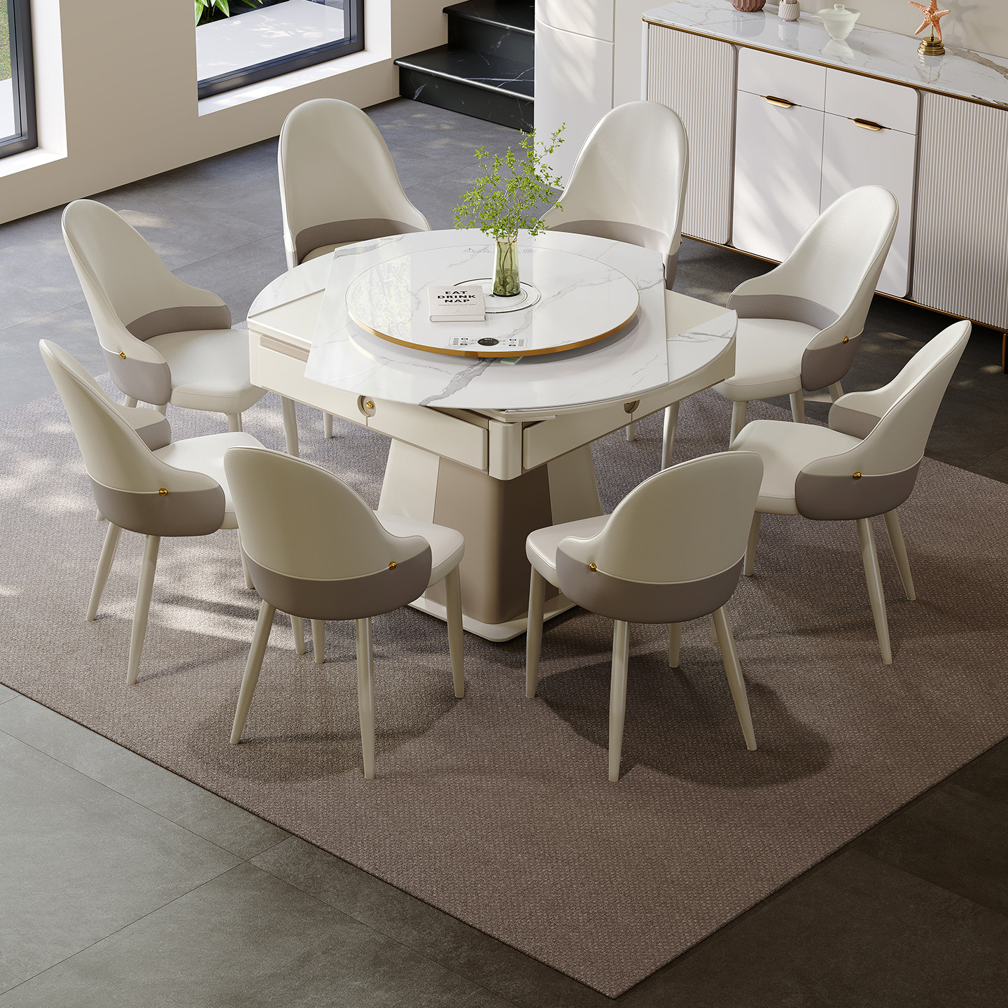 麻将桌两用餐桌一体静音麻桌机旋转火锅全自动款麻将机全自动家用