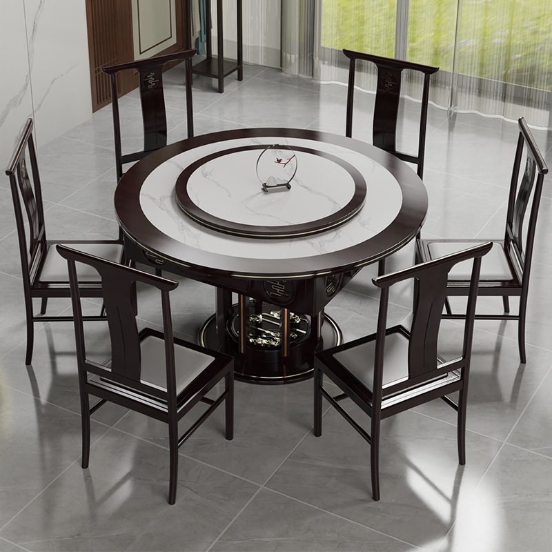 实木圆桌餐桌麻将桌两用