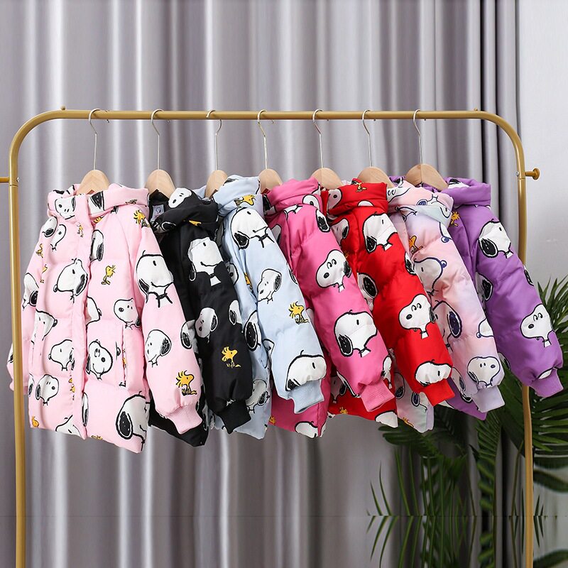 史努比儿童羽绒服2021冬新款女童休闲印花羽绒服保暖羽绒外套上衣