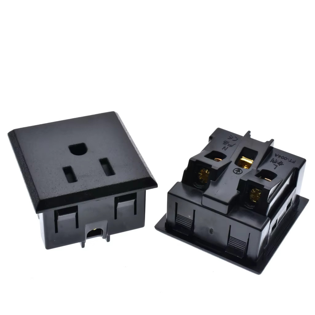 美标卡式嵌入式美规插座机箱三孔AC电源插座带安全门10A电源插座,电子/电工,嵌入式桌面插座,淘宝优惠券,粉丝福利购,淘宝优惠卷