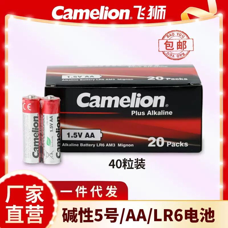 原装Camelion飞狮5号7号儿童玩具碱性干电池鼠标遥控器七号电池