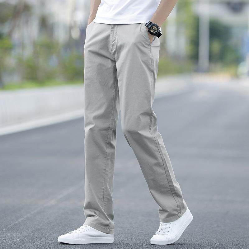纯棉休闲裤男士春秋款2025新款宽松直筒裤冬季加绒商务男大码裤子