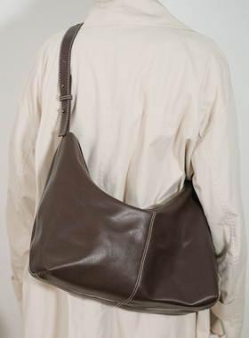 colourbeginning鱼肚白原创小众真皮文艺托特包大容量hobo斜挎包