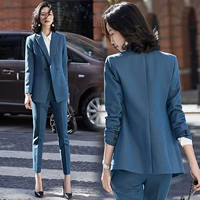 Расширенный осенний пиджак классического кроя, синий комбинезон для отдыха, комплект, изысканный стиль, в корейском стиле, в британском стиле, популярно в интернете