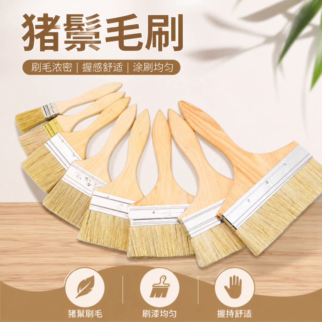 油漆刷子猪鬃毛刷清洁家用刷涂胶水烧烤刷油工业加厚鬃毛不掉毛