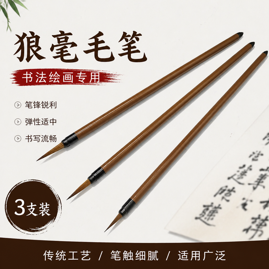花枝俏叶筋白描工笔画狼毫勾线笔画笔包邮水彩白描国画小勾线毛笔