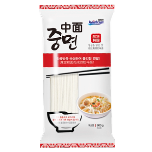 韩国进口海地村挂面中面中细炸酱用900g汤拌面耐煮面条早餐速食
