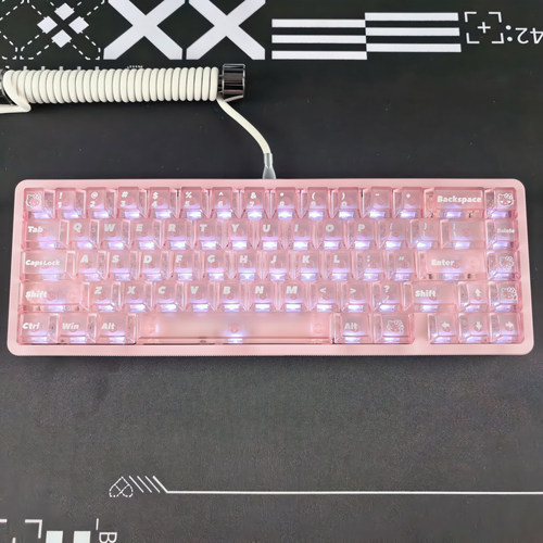 HelloKitty粉色雾透键帽适配made68迈从Ace68EZ63前行者X87ATKRS6