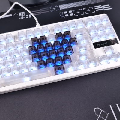 白色雾透爱心键帽侧刻适配迈从Ace68夜魔EZ63狼蛛F87 made68 ATK