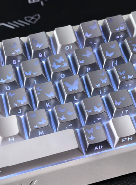 蝴蝶爱心键帽侧刻透光适配EV63迈从Ace68魔导士ATKRS6 made68夜魔