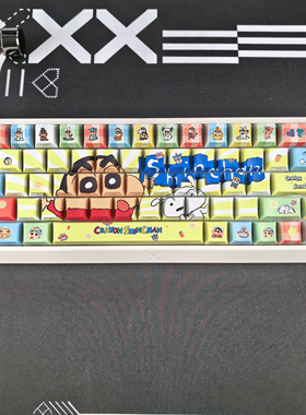 蜡笔小新键帽侧刻透光适配美加狮MAD60/68迈从Ace68小蜜蜂real67