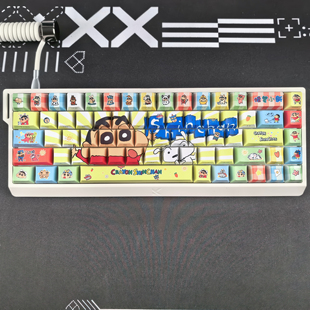 蜡笔小新键帽侧刻透光适配美加狮MAD60/68迈从Ace68小蜜蜂real67