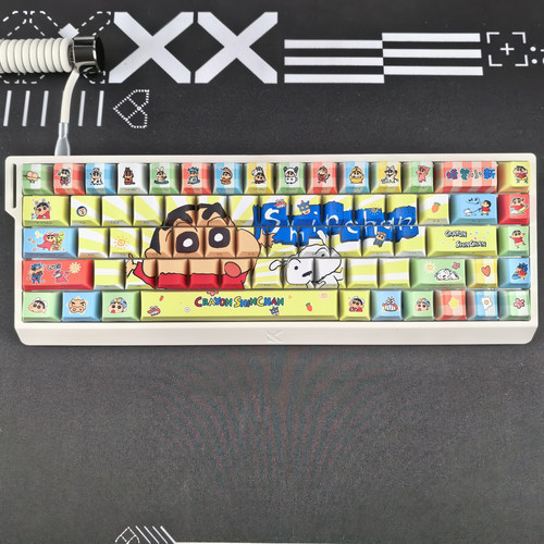 蜡笔小新键帽侧刻透光适配美加狮MAD60/68迈从Ace68小蜜蜂real67