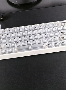 白雾透键帽黑字正刻适配EV63迈从Ace68/G87美加狮MAD60魔导士ATK