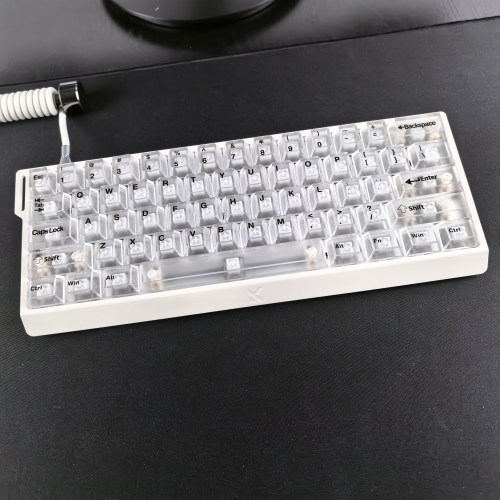 白雾透键帽黑字正刻适配EV63迈从Ace68/G87美加狮MAD60魔导士ATK