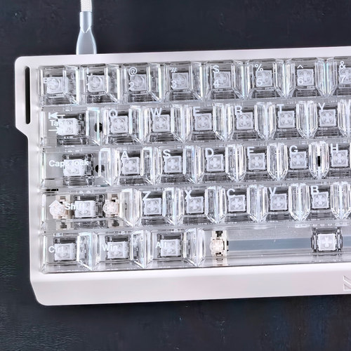 特调冰晶透键帽正刻白字适配EV63迈从Ace68前行者X87魔导士ATKRS6