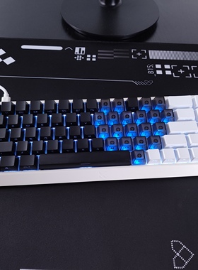 黑白侧刻拼爱心键帽适配EZ63迈从Ace68前行者X87魔导士made68狼蛛